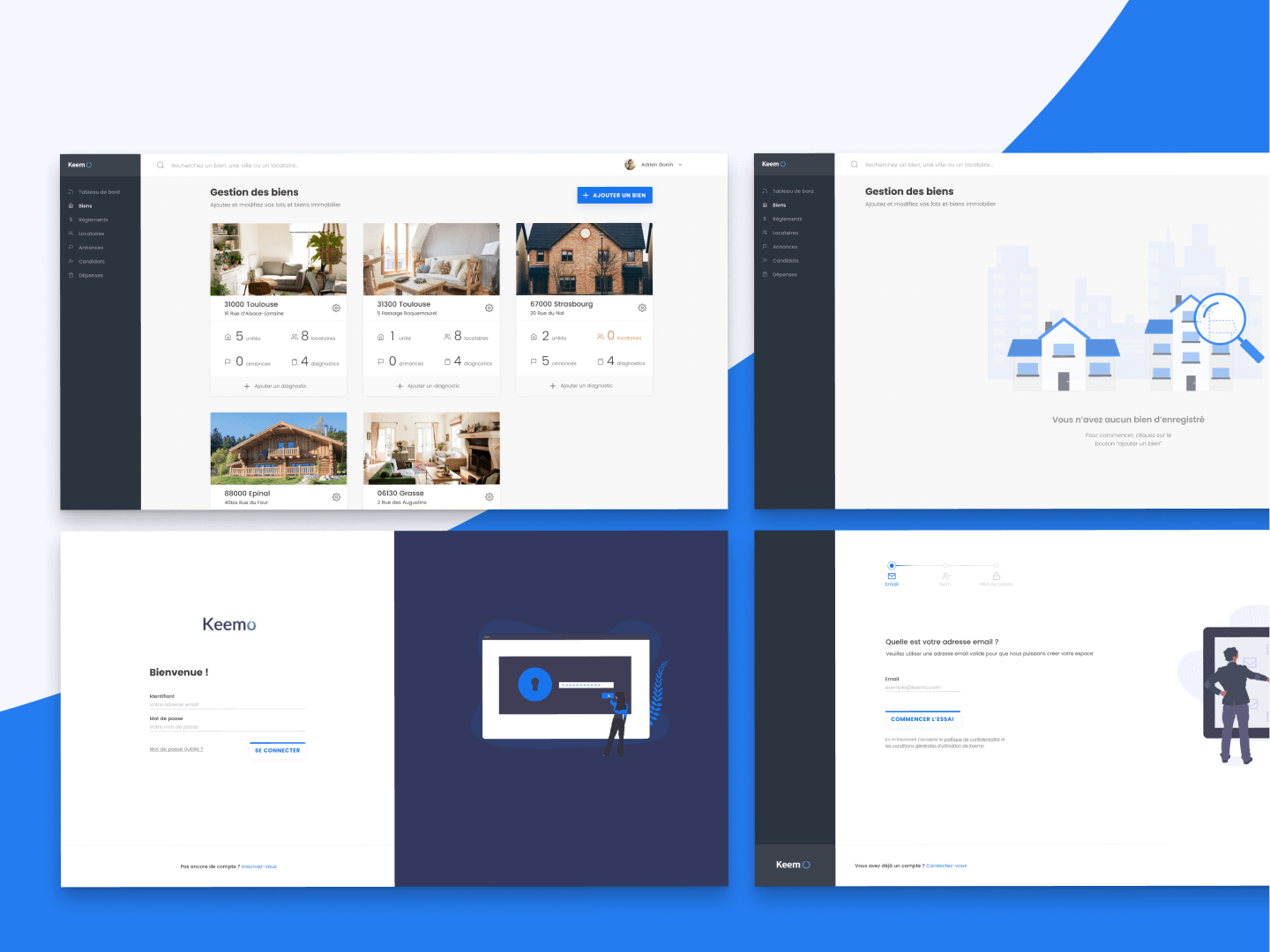 Real-estate SaaS interface