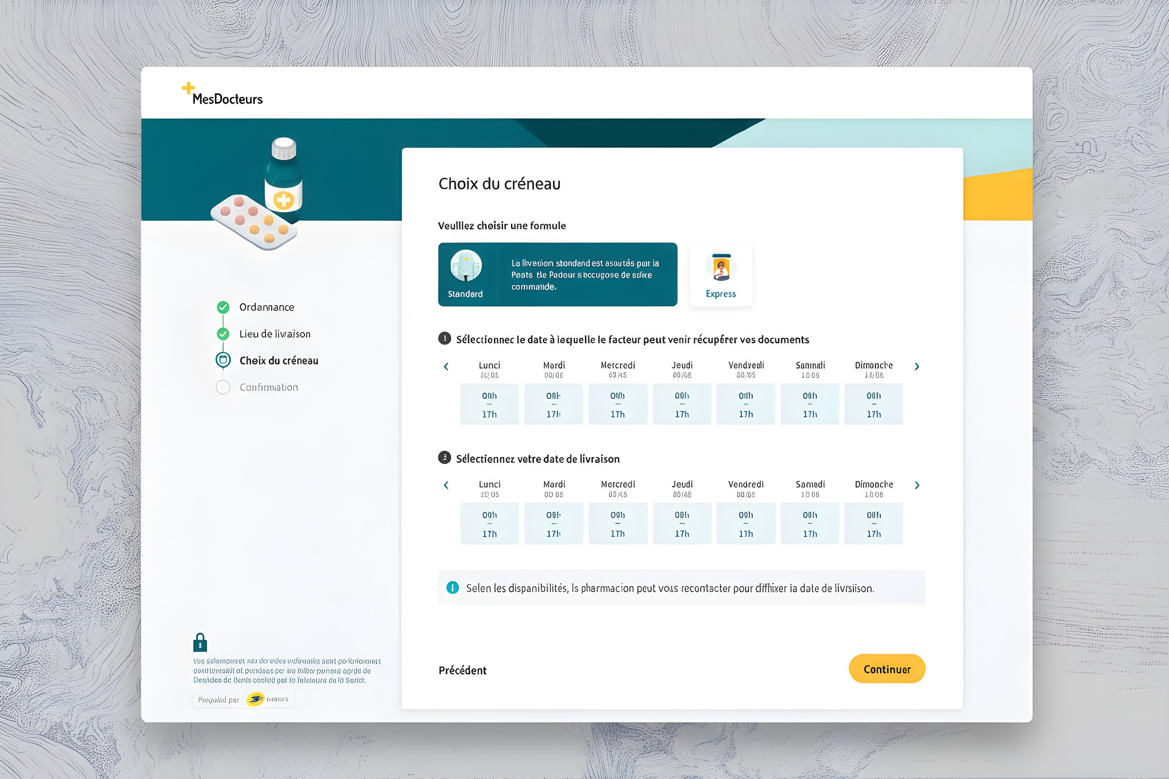 MesDocteurs — delivery flow, step 1