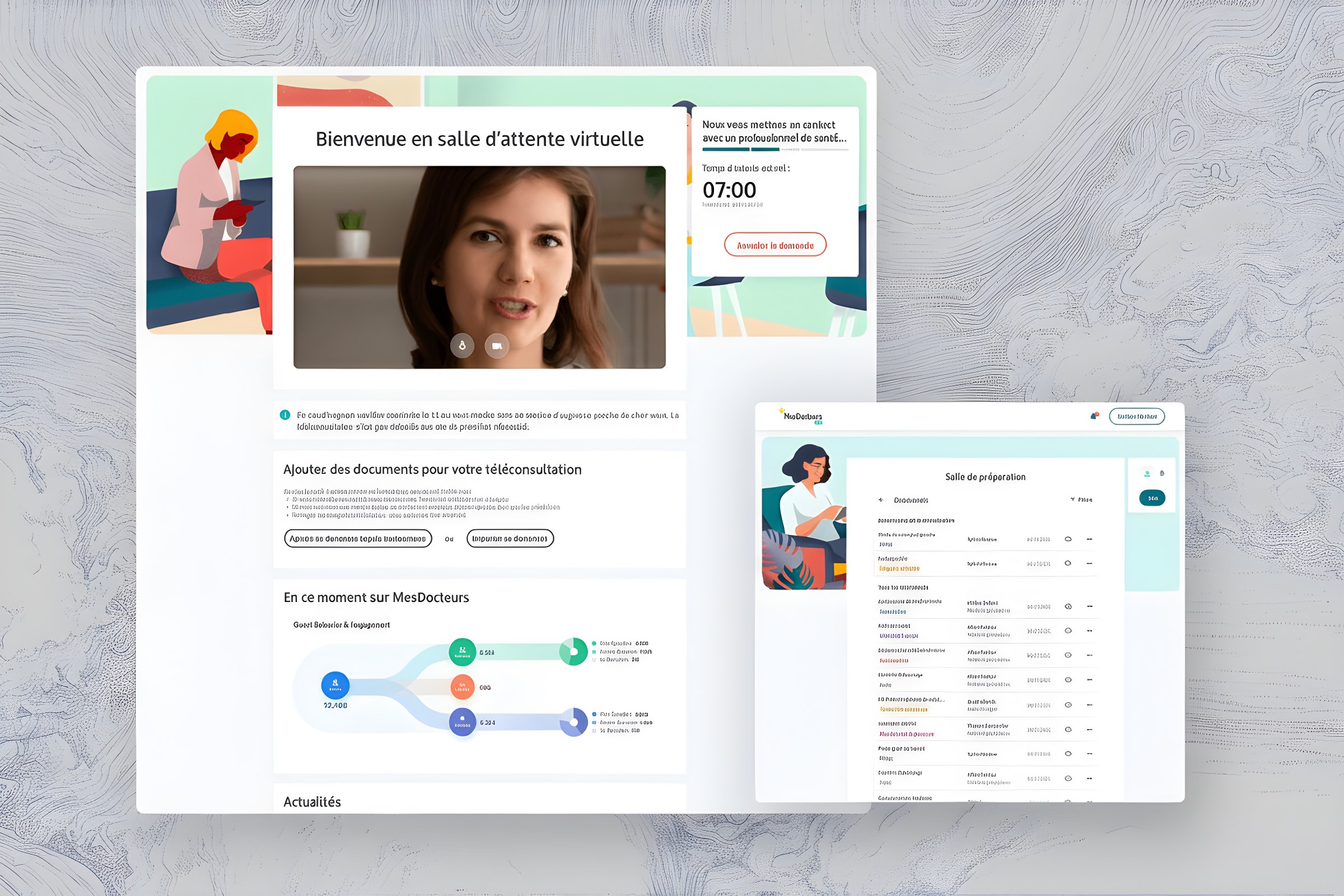 MesDocteurs — waiting room screen